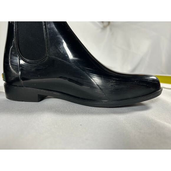Lauren Ralph Lauren Tally Bo Rai Women SZ 7 Chelsea Style Ankle Boots Black Rain - Picture 9 of 9